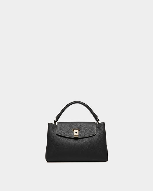 Layka Leather Top Handle Bag In Black