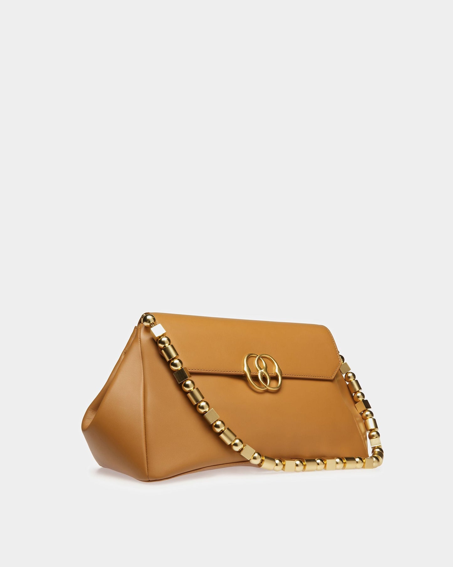 Emblem Shoulder Bag In Plain Leather