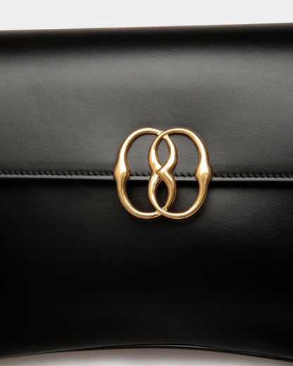 Emblem Shoulder Bag In Plain Leather