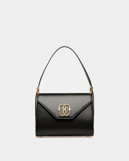 Emblem Top Handle Bag In Black Leather