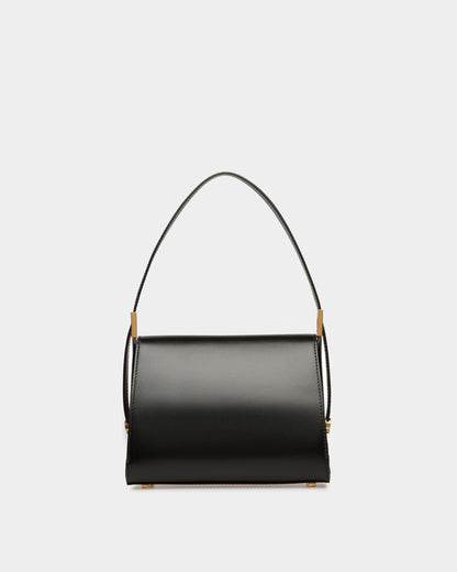 Emblem Top Handle Bag In Black Leather