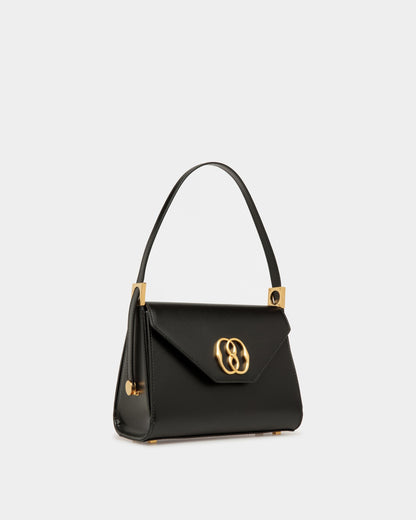 Emblem Top Handle Bag In Black Leather