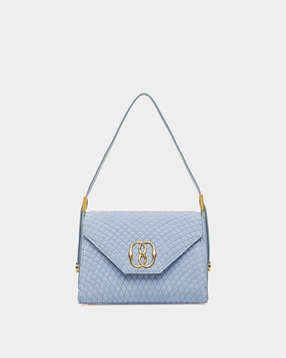 Emblem Top Handle In Quilted Suede