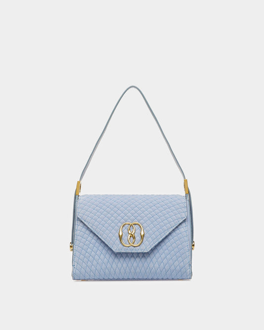 Emblem Top Handle In Quilted Suede