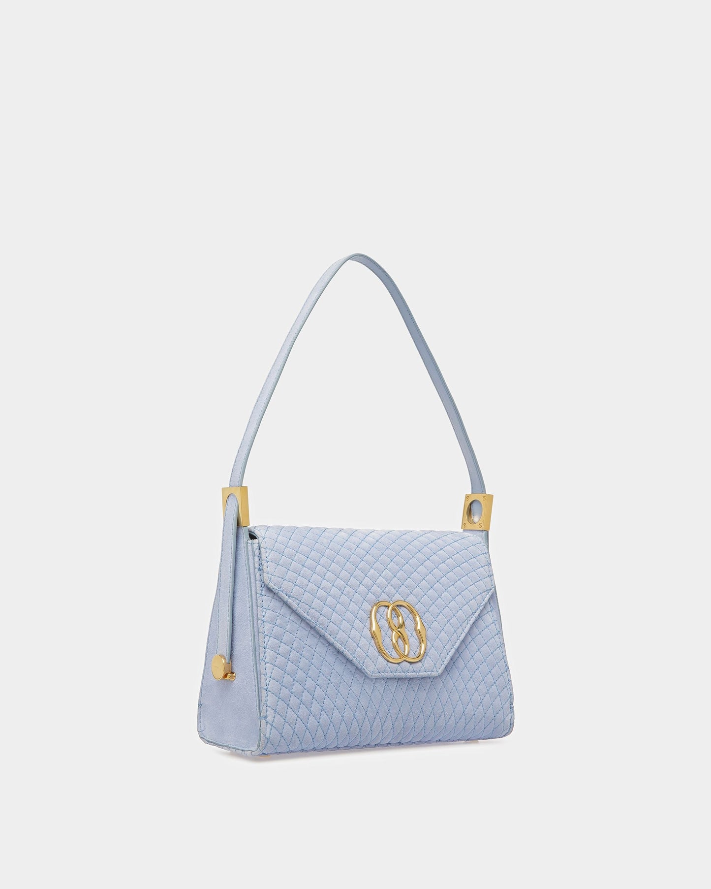 Emblem Top Handle In Quilted Suede