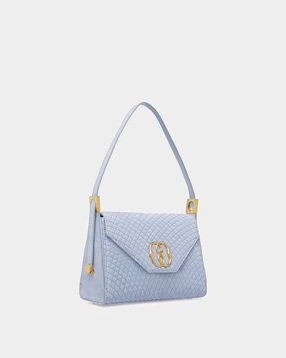 Emblem Top Handle In Quilted Suede