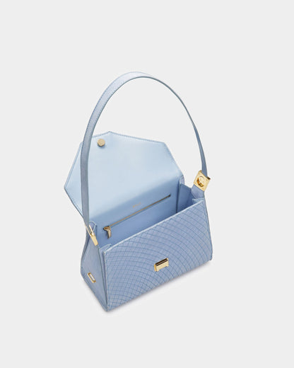 Emblem Top Handle In Quilted Suede