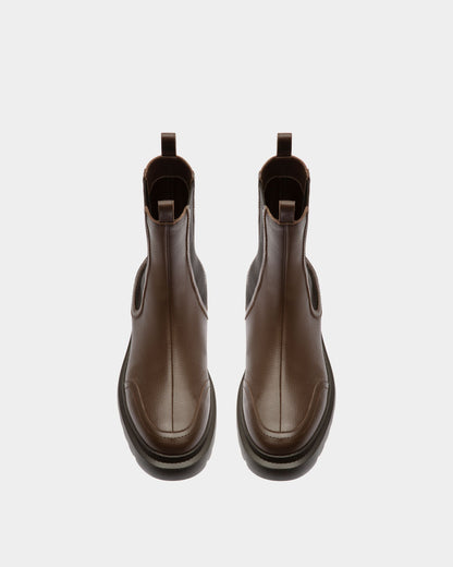Ginny Flat Leather Boots In Brown
