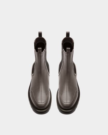 Ginny Flat Leather Boots In Grey