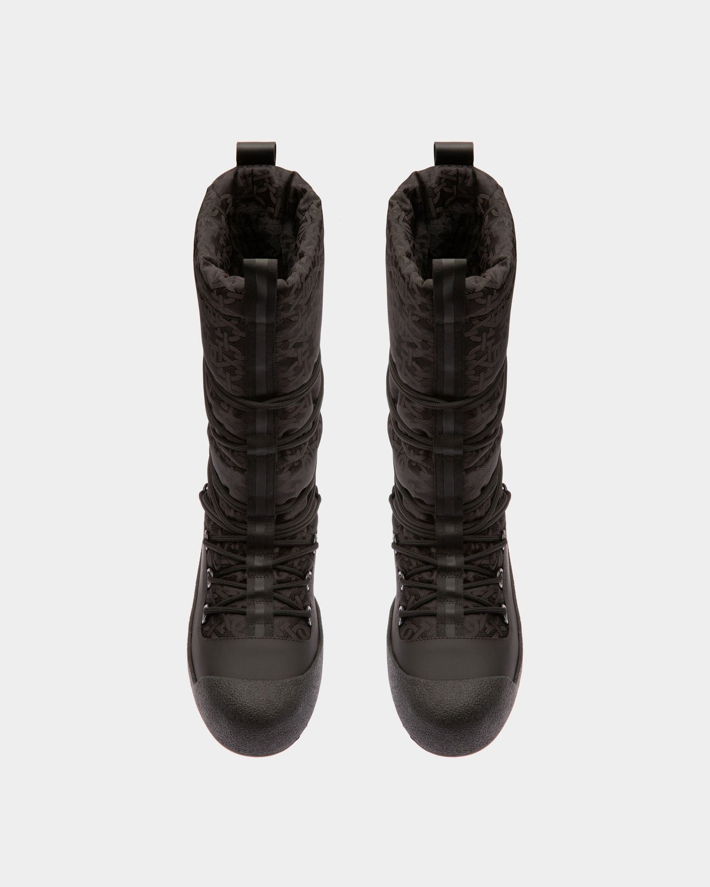 Cathye Recycled Nylon & Leather Boots In Black