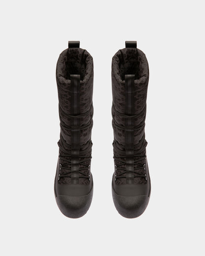Cathye Recycled Nylon & Leather Boots In Black