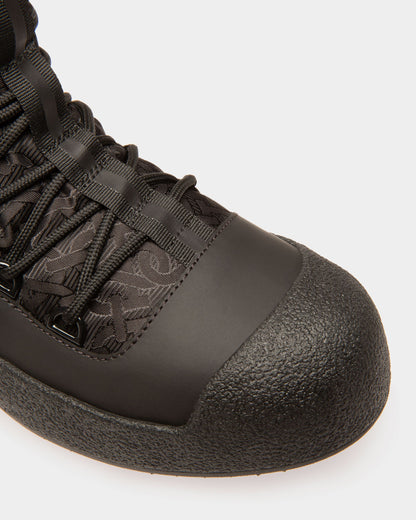 Cathye Recycled Nylon & Leather Boots In Black