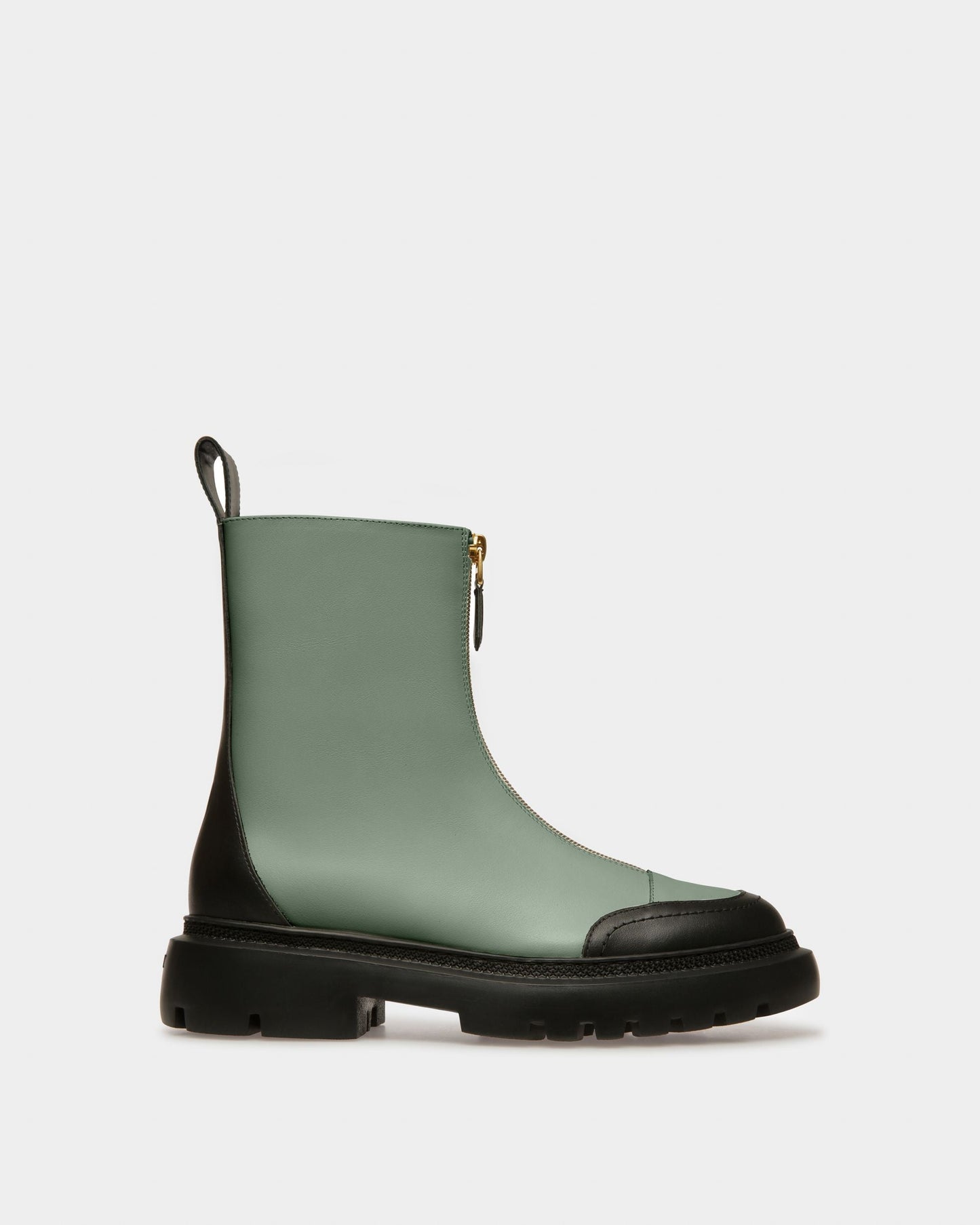 Giuli Leather Booties In Green