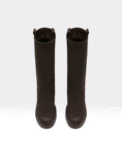 Jackson Leather Long Boots In Black
