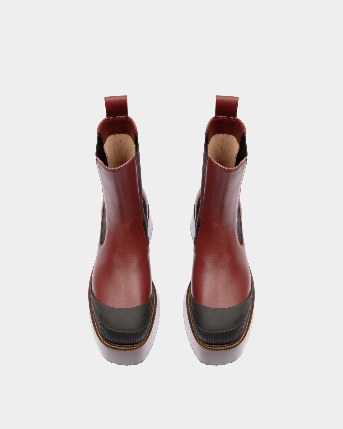 Ilene Leather Booties In Heritage Red