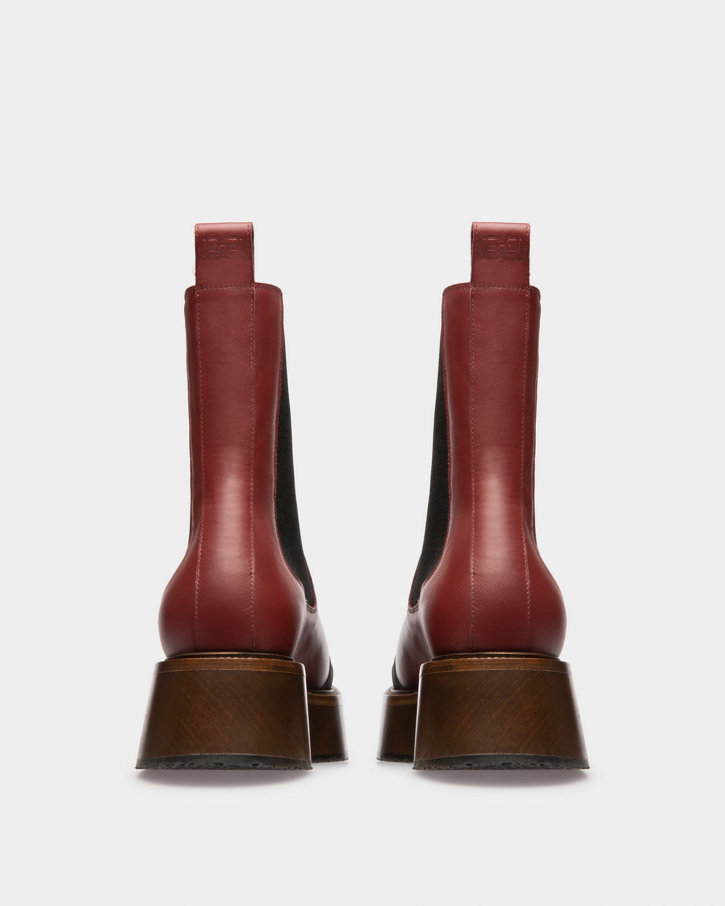 Ilene Leather Booties In Heritage Red
