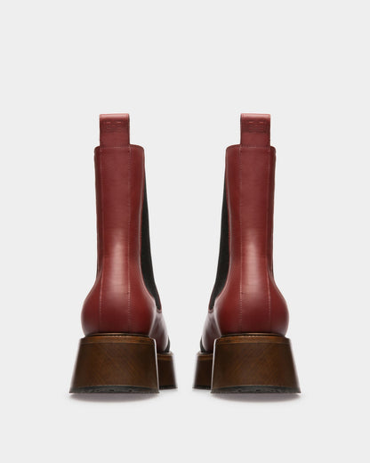 Ilene Leather Booties In Heritage Red