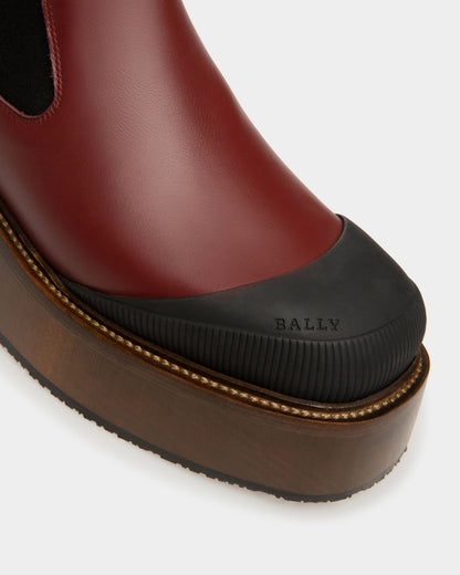 Ilene Leather Booties In Heritage Red