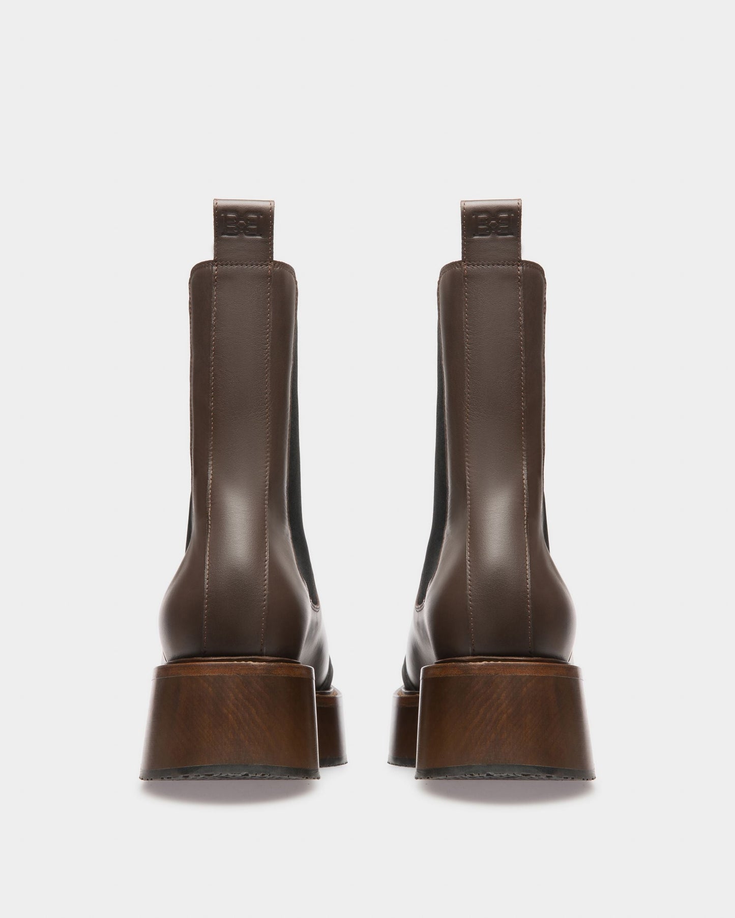 Ilene Leather Booties In Ebony Brown