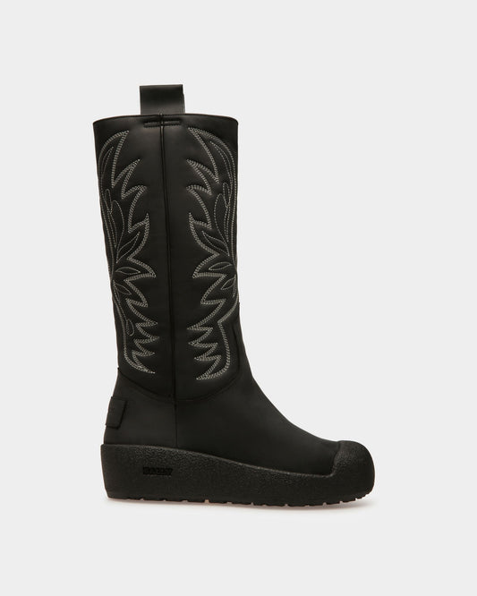 Montana Leather Long Boots In Black