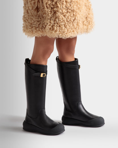 Frei Long Boots In Black Leather