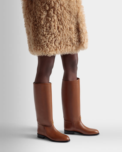 Huntington Long Boots In Brown Leather