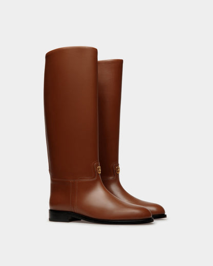 Huntington Long Boots In Brown Leather