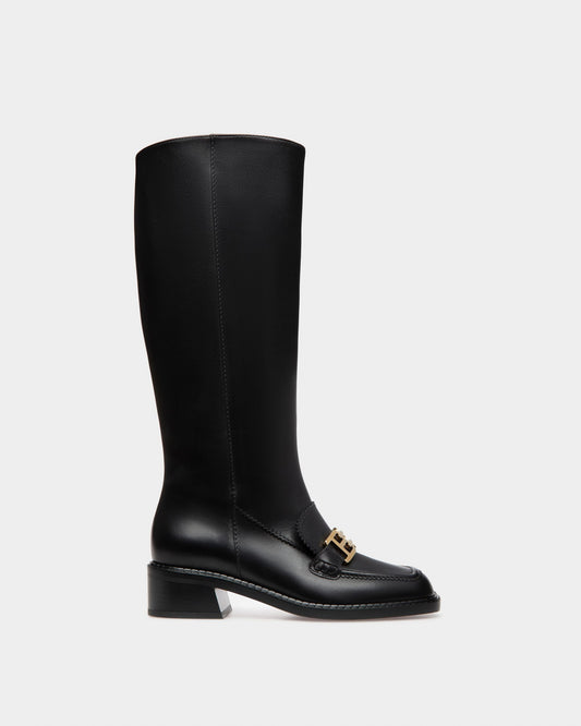 Ebele Leather Long Boots In Black