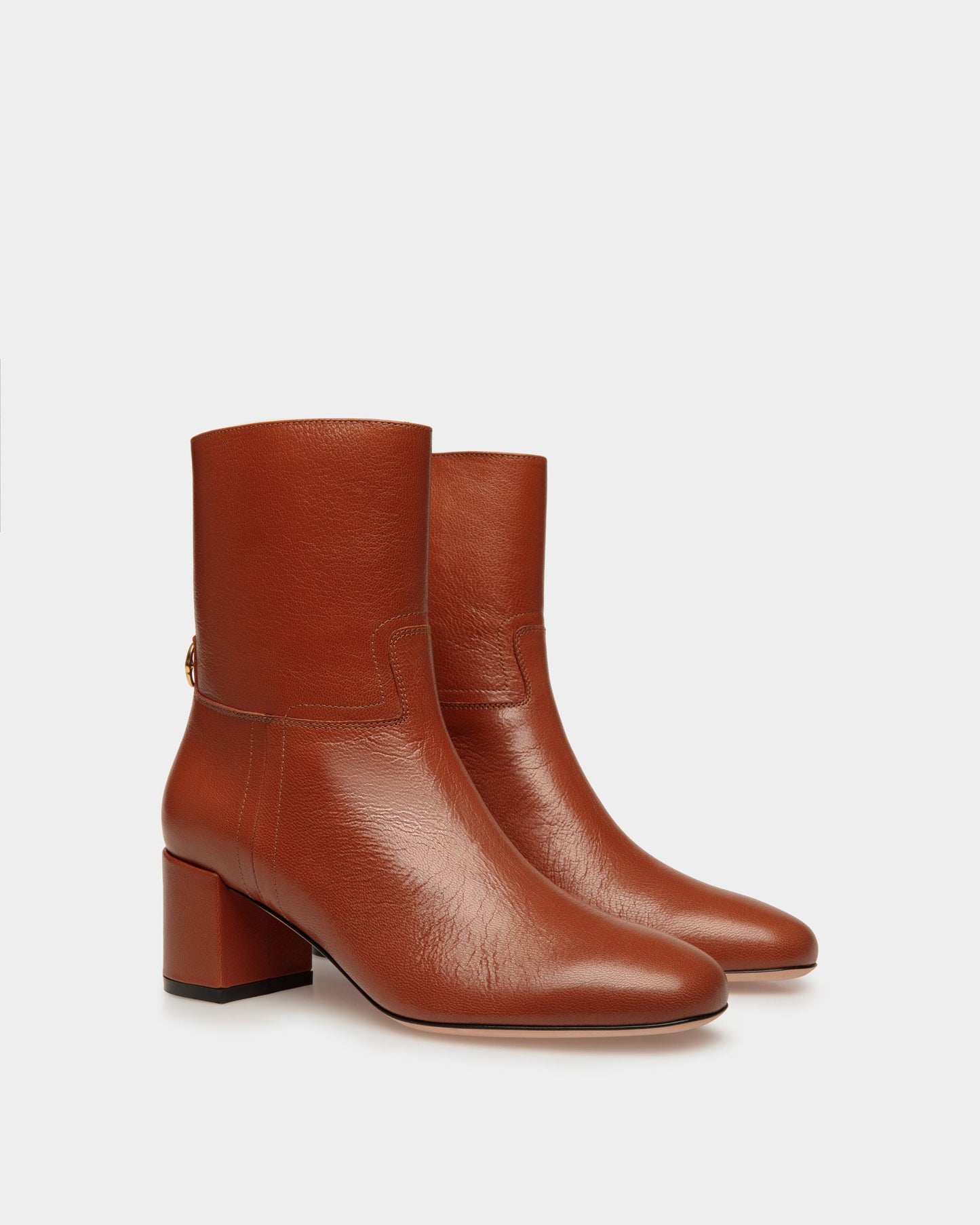 Daily Emblem Booties In Brown Leather