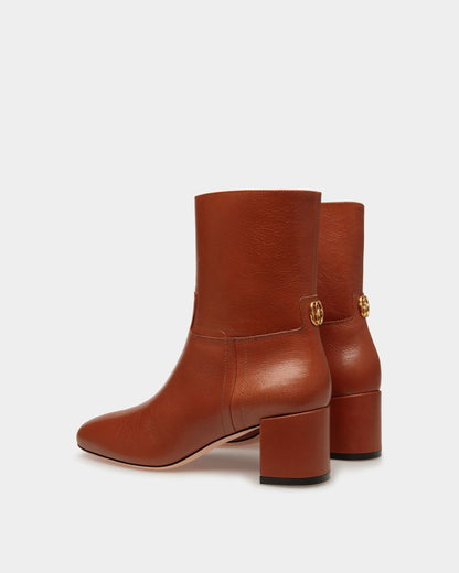 Daily Emblem Booties In Brown Leather