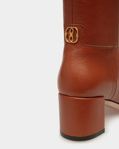 Daily Emblem Booties In Brown Leather