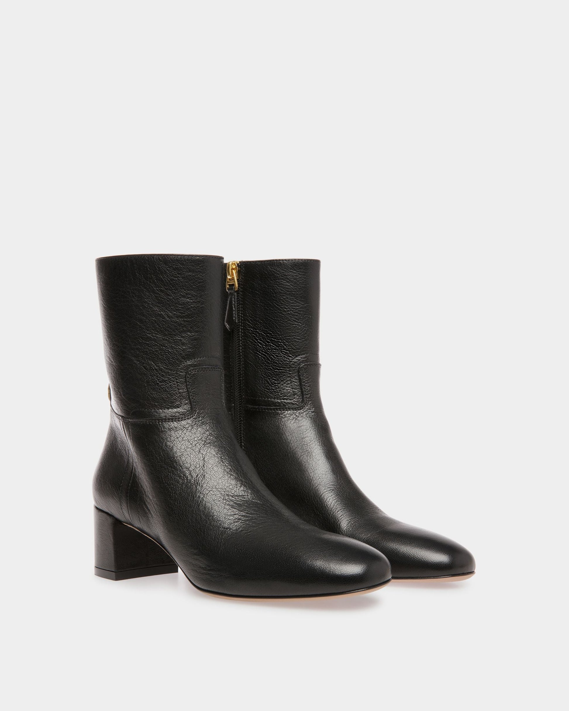 Otavine 50 | Women's Booties | Black Leather | Bally | Still Life 3/4 Front