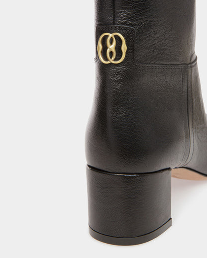 Otavine 50 | Women's Booties | Black Leather | Bally | Still Life Detail