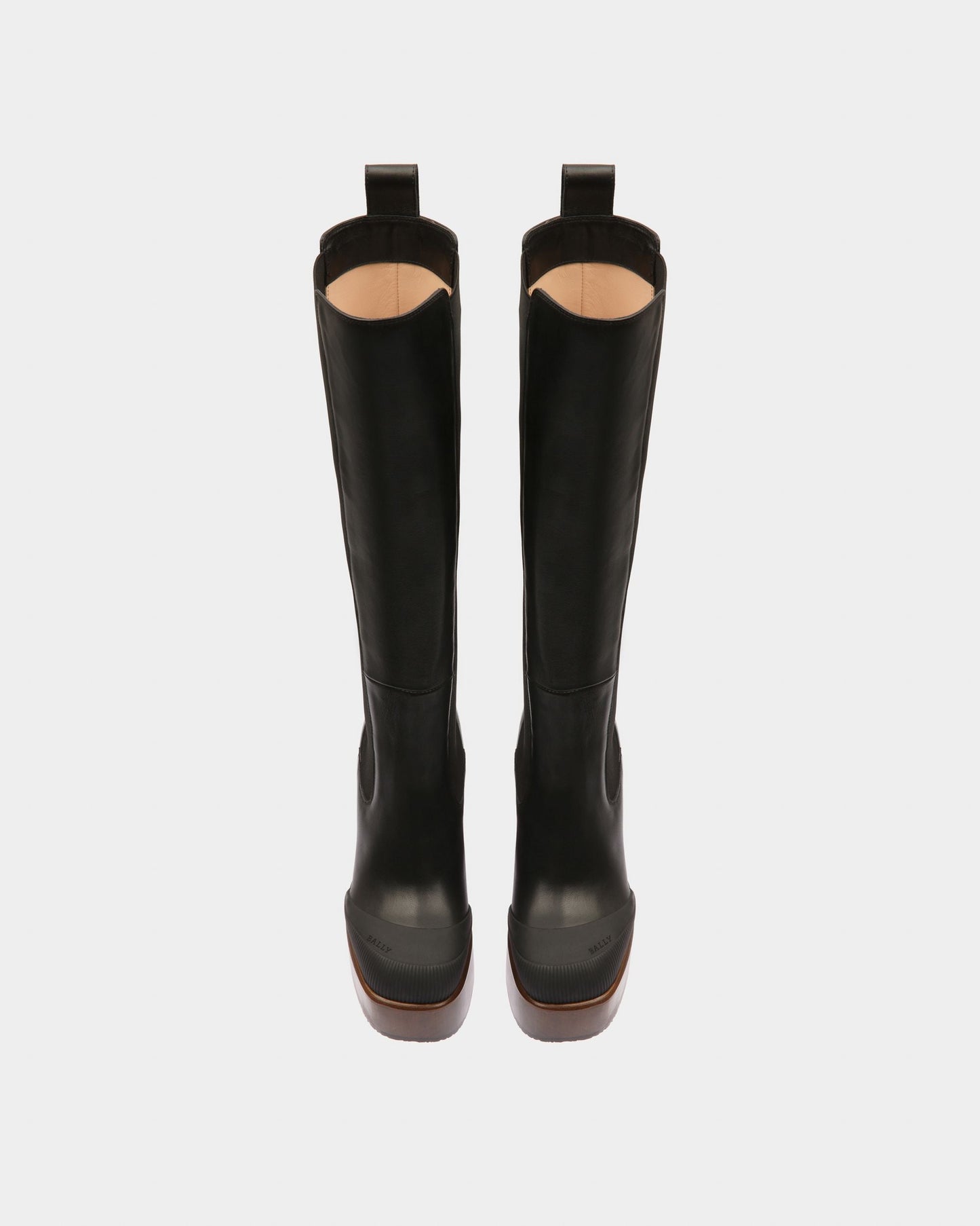 Ianna Leather Long Boots In Black