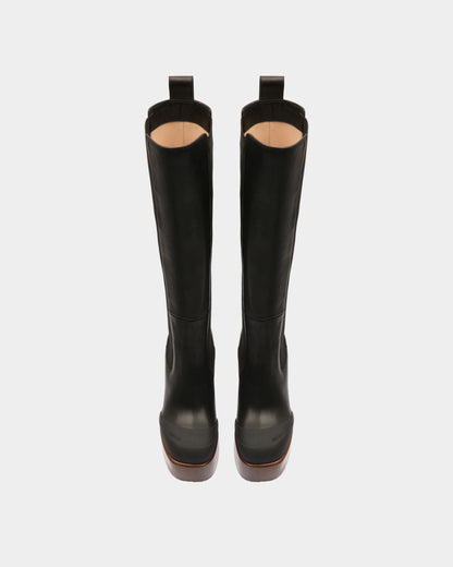 Ianna Leather Long Boots In Black