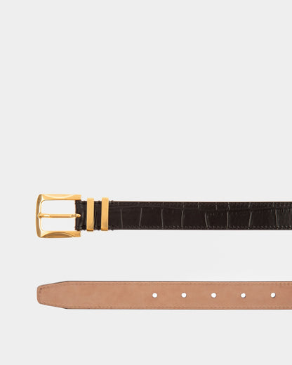 Baroque Fixed Belt In Black Leather