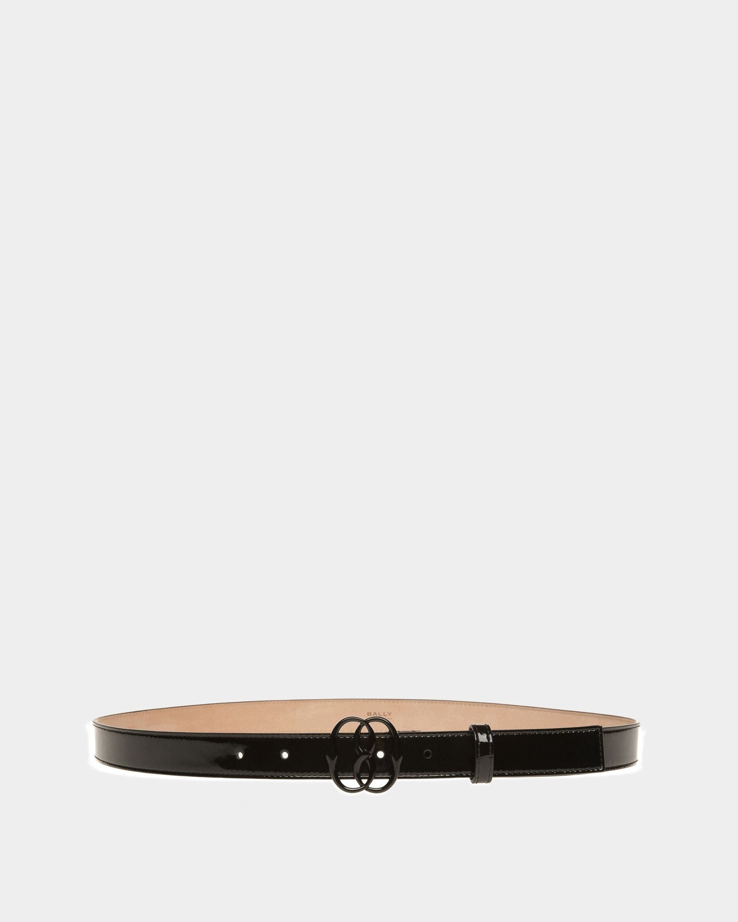 Emblem Fixed Belt In Black Leather