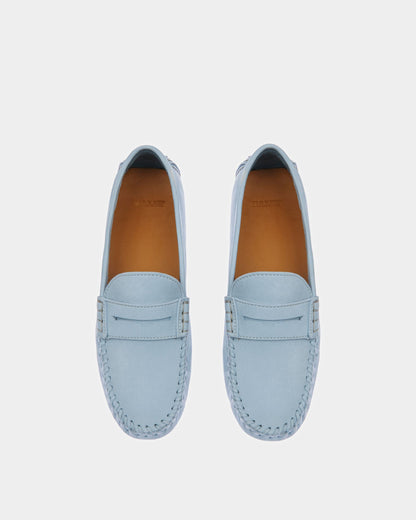 Lamby Leather Drivers In Light Blue