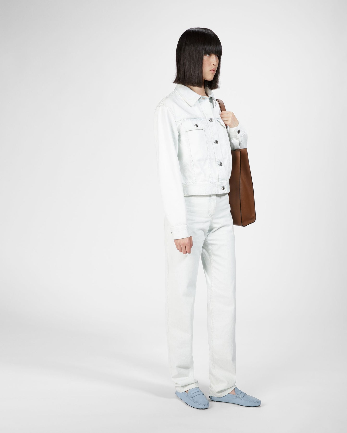 Lamby Leather Drivers In Light Blue