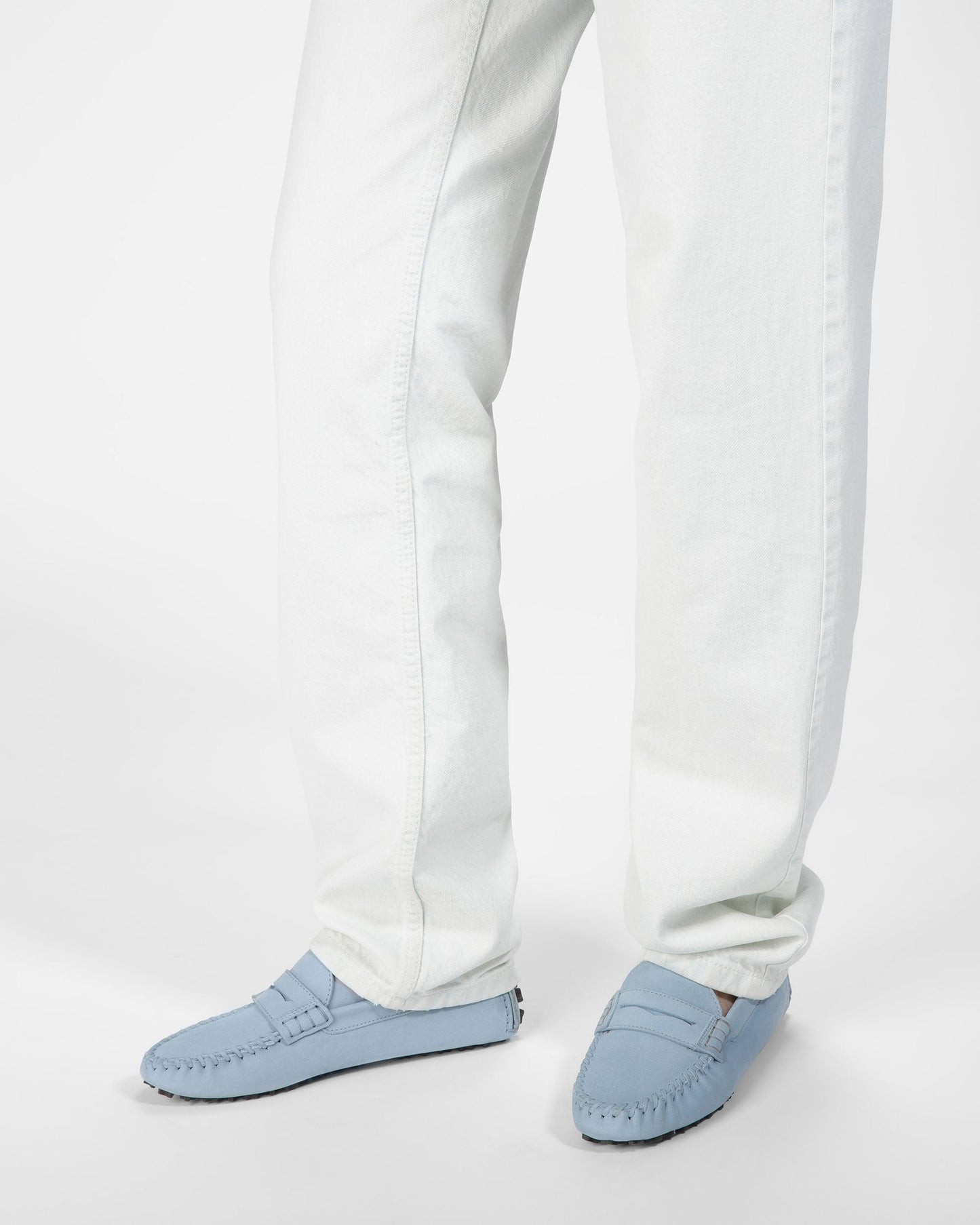 Lamby Leather Drivers In Light Blue