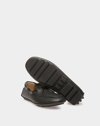 Kyan | Women's Drivers | Black Leather | Bally | Still Life Below