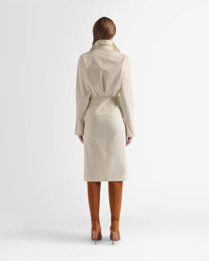 Cotton Shirt Dress In Off-White