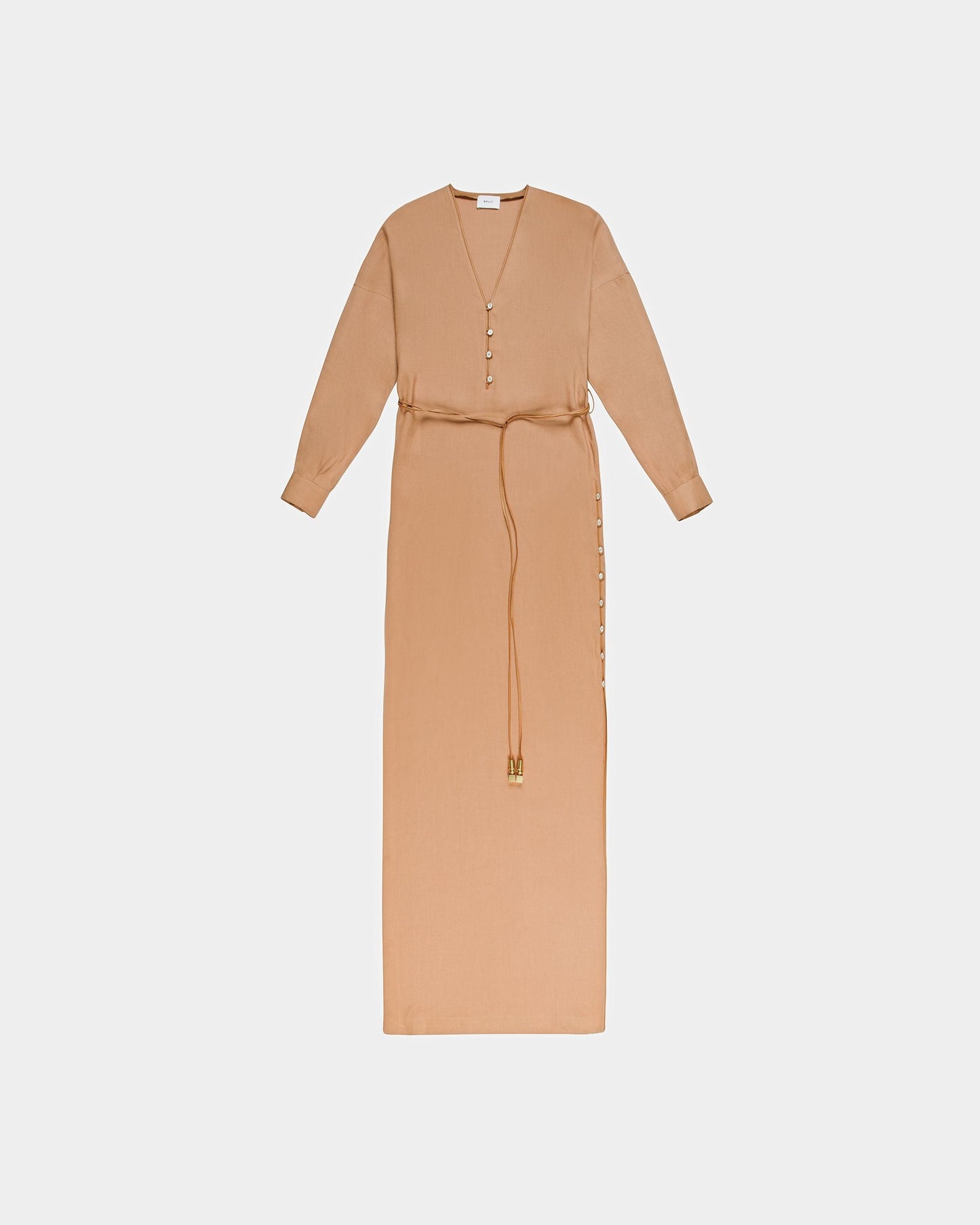 Long Sleeve Linen Maxi Dress In Desert