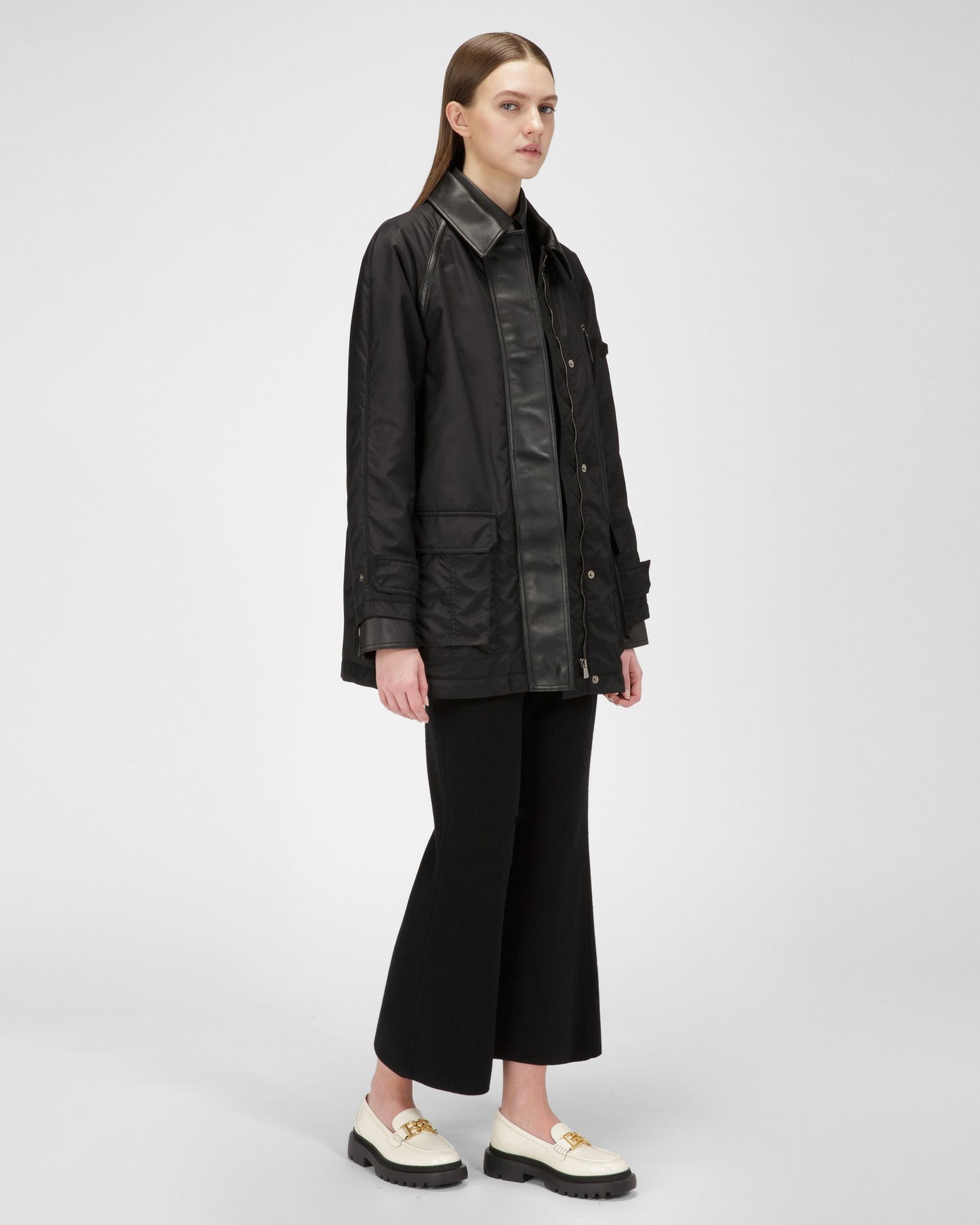 Gioia Flat Leather Moccasins In White