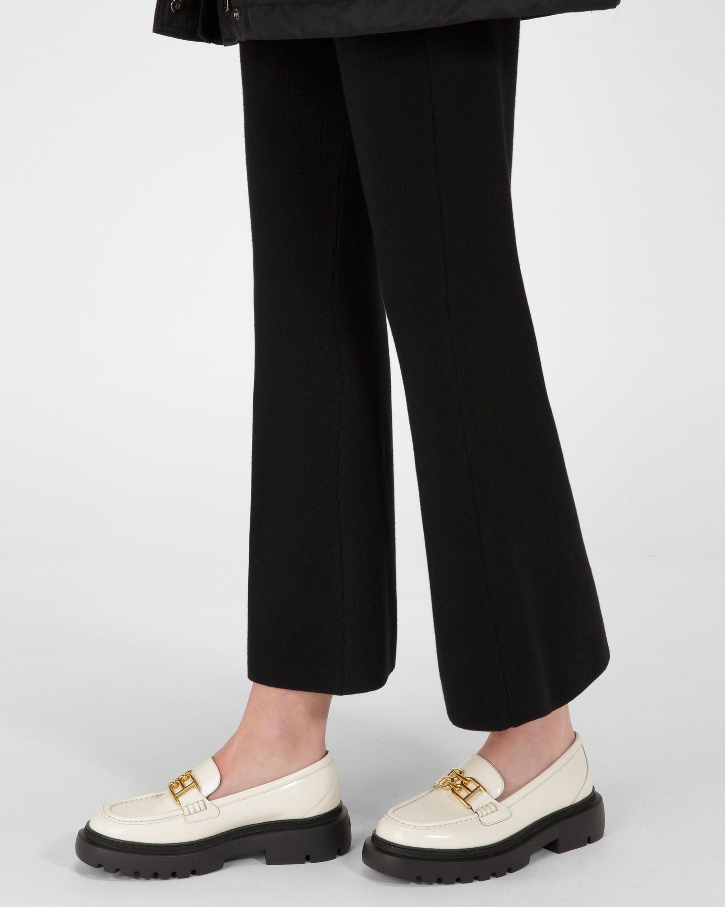 Gioia Flat Leather Moccasins In White