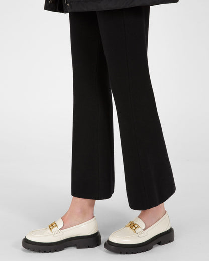 Gioia Flat Leather Moccasins In White