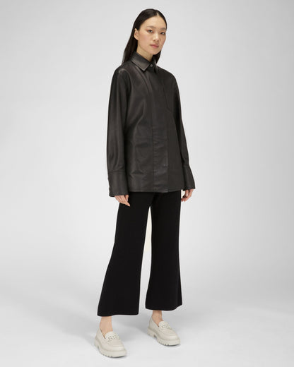 Gioia Flat Leather Moccasins In Denty White