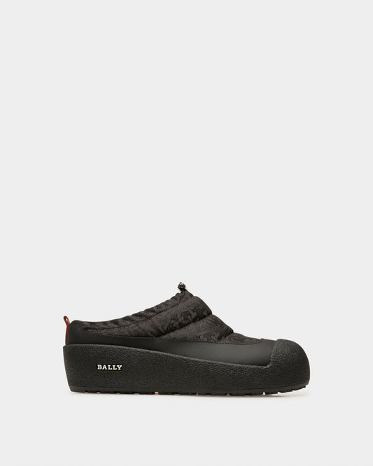 Carys Nylon Jacquard Slippers In Black