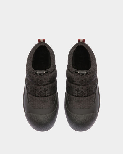 Carys Nylon Jacquard Slippers In Black