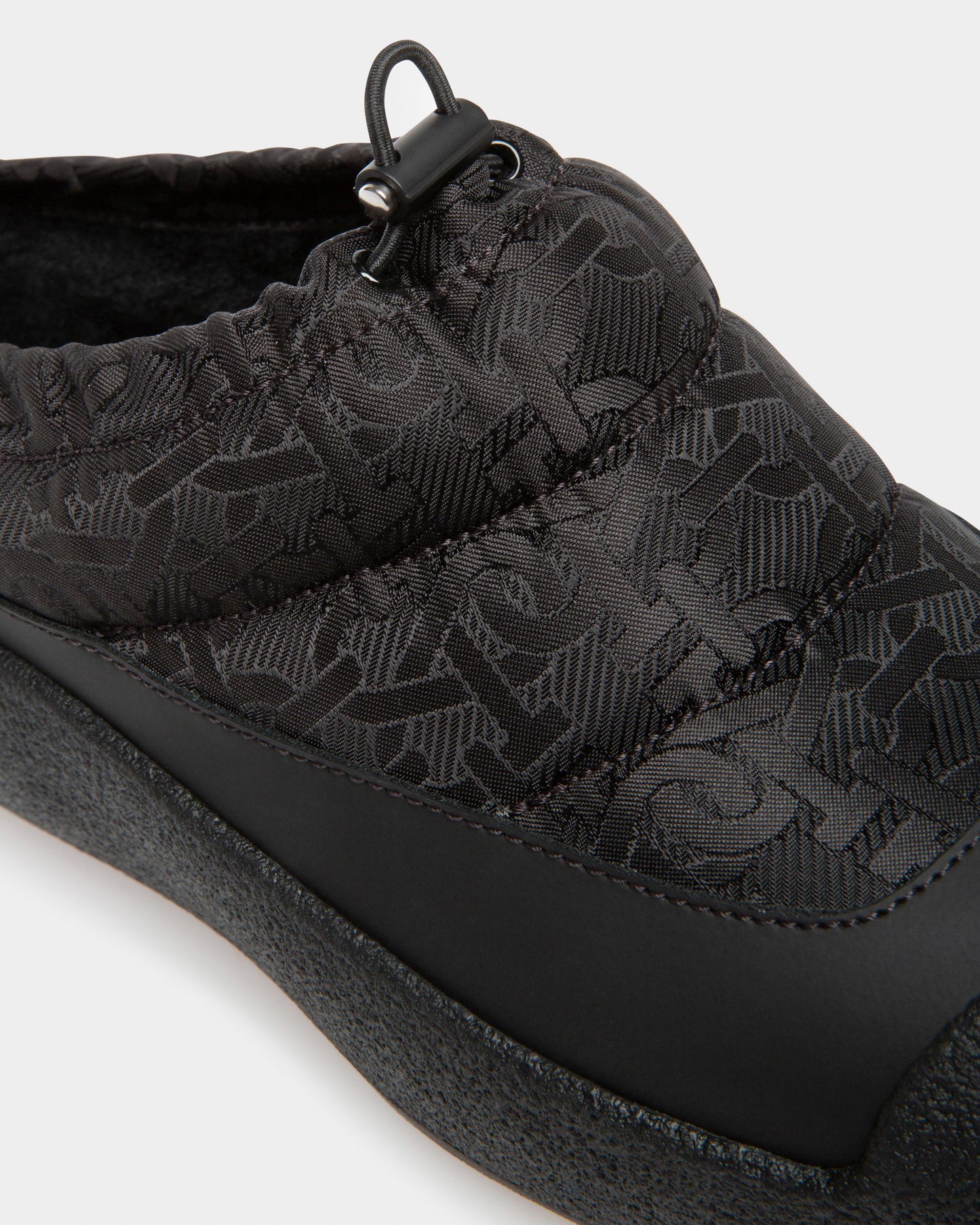 Carys Nylon Jacquard Slippers In Black